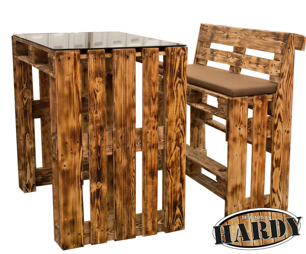 Bartisch mit barbank aus europaletten: ausgefallener balkon, veranda ... Bartisch mit barbank aus europaletten: ausgefallener balkon, veranda ...