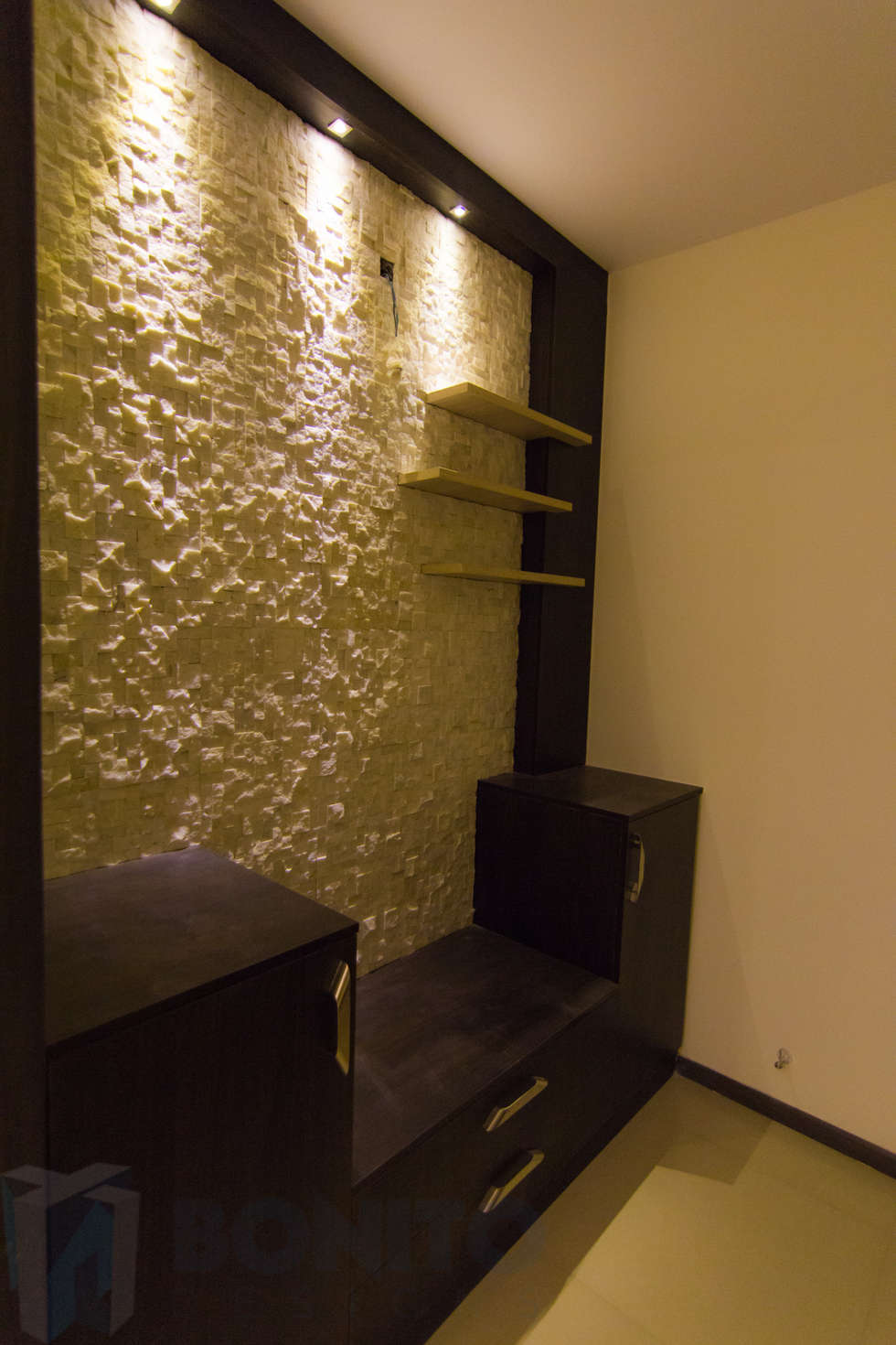 Asian living room photos: foyer entrance stone cladding concept ...