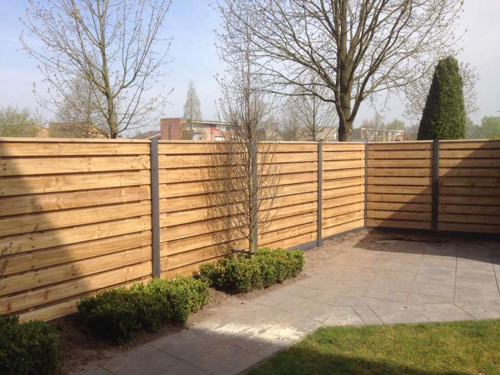 Houten schutting moderne tuin door kuiper schuttingen homify