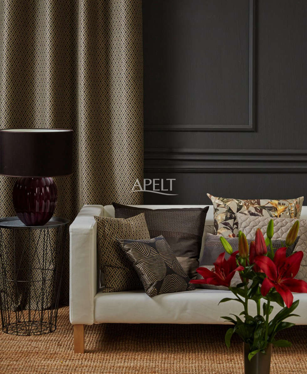 Modern ethno vorhang und kissen moderne wohnzimmer von apelt stoffe