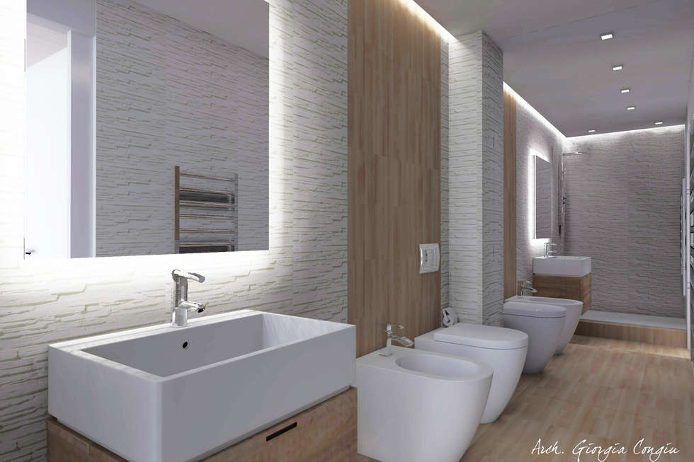 Foto di bagno in stile in stile moderno : progetto arredamento di ...
