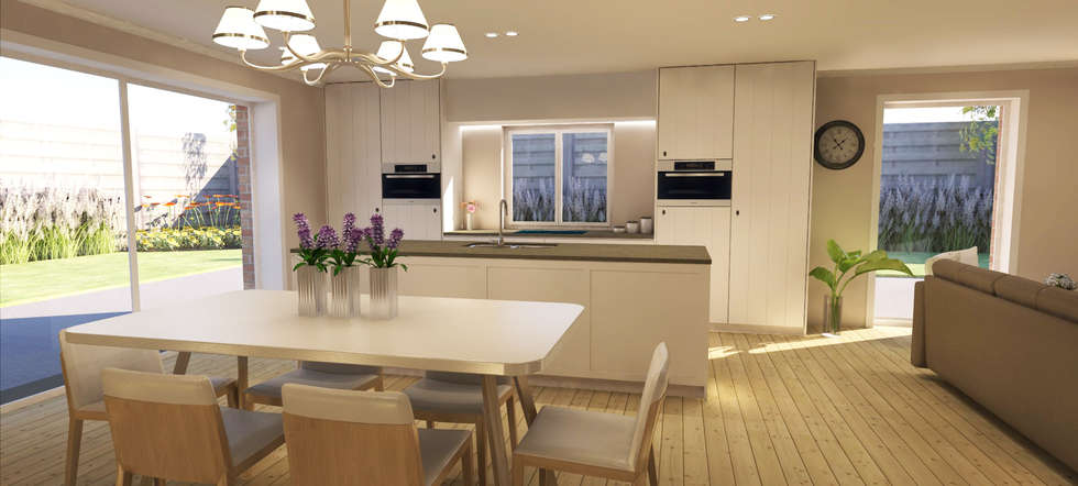 Landelijke keuken met bijpassende tafel en stoelen: landelijke ... Landelijke keuken met bijpassende tafel en stoelen: landelijke ...
