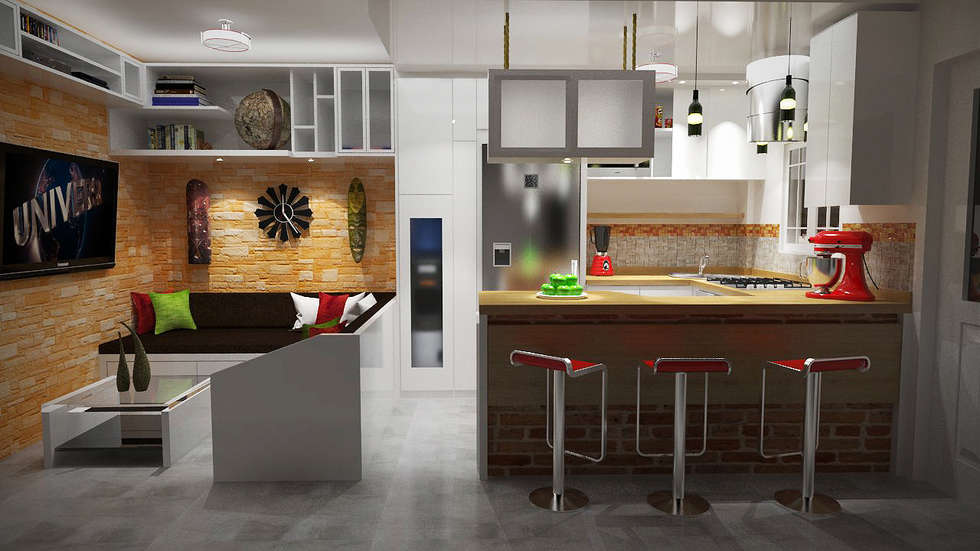 Fotos de comedores de estilo moderno : diseño sala cocina/comedor ... Estilos de salas comedor y cocina