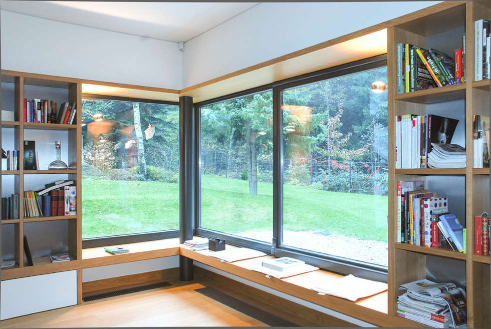 Haus s - arbeitsbox und sitznische: moderne wohnzimmer von ...