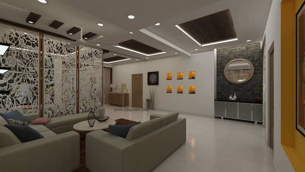 Living Room Wall Niche By Ghar360 Homify Living Room Wall Niche By Ghar360
