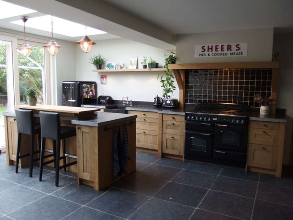 Foto's van een landelijke keuken: landelijke eiken houten keuken ...