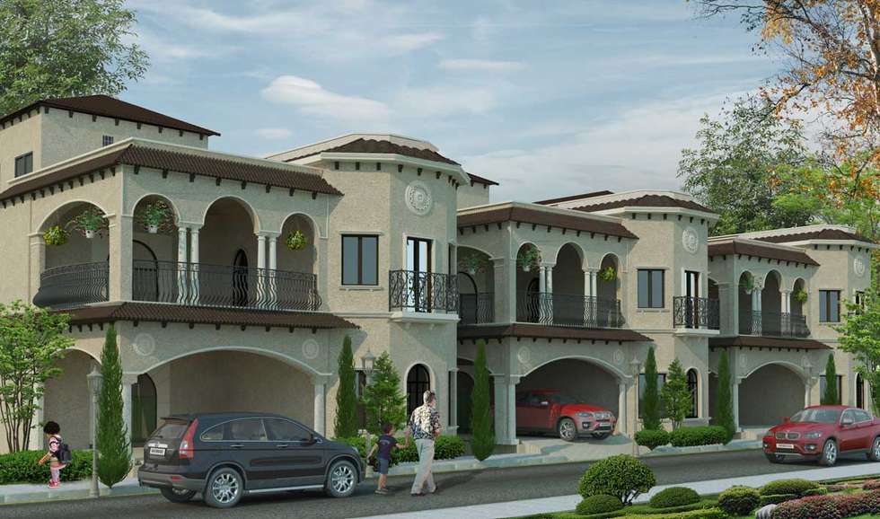 Villa Architecture Design in Coimbatore Spanish Style Twin Houses dlea villa