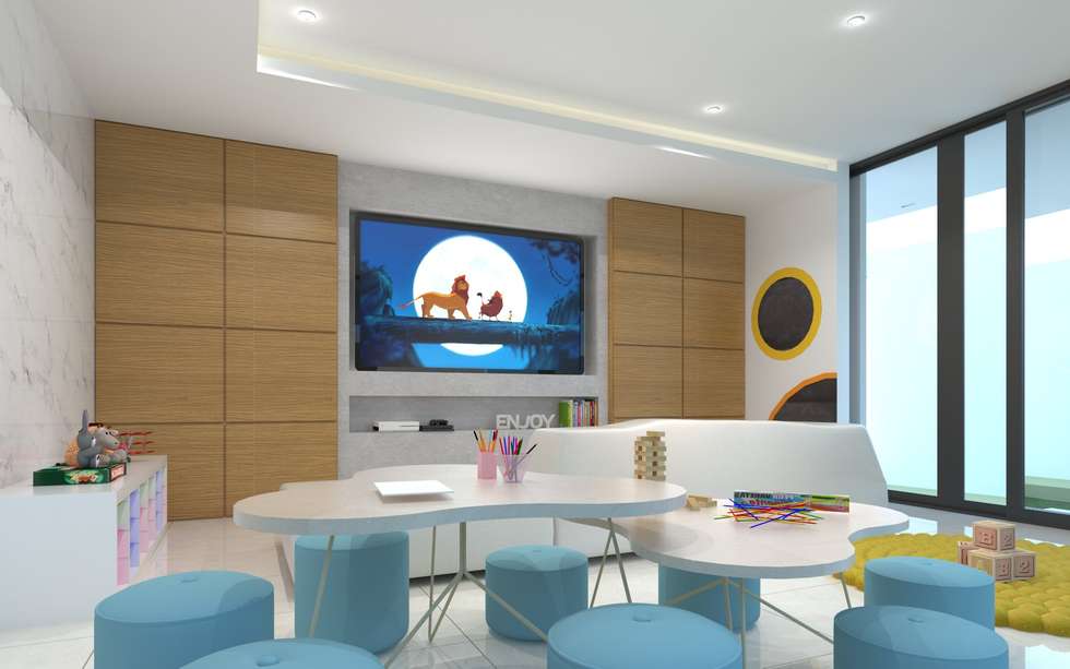 Cuarto de juegos 2: salas multimedia de estilo minimalista por ... Cuarto de juegos 2: salas multimedia de estilo minimalista por ...