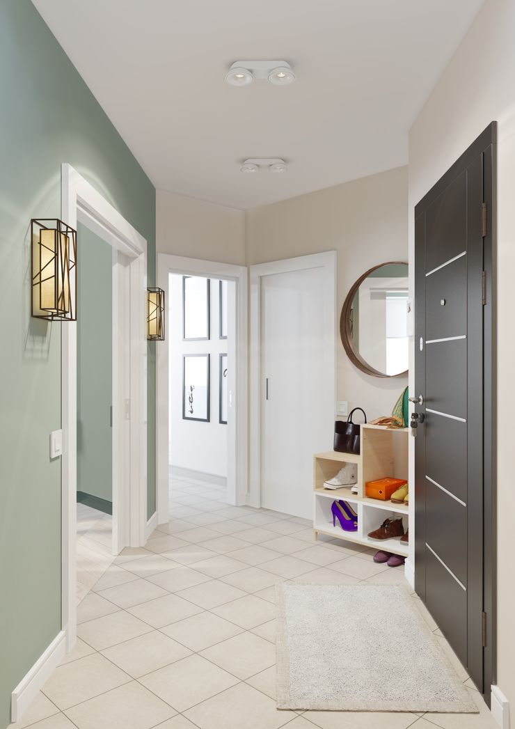 Anna Clark Interiors Modern Corridor, Hallway and Staircase