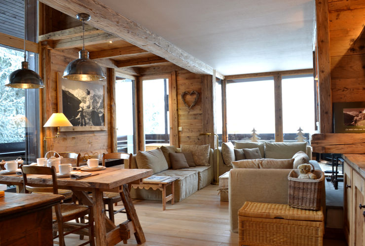 Chalet - Megeve Fr Andrea Rossini Architetto Soggiorno in stile rustico