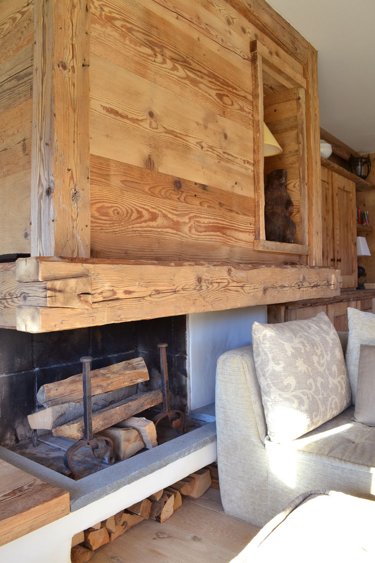 Chalet – Megeve Fr Andrea Rossini Architetto Soggiorno in stile rustico