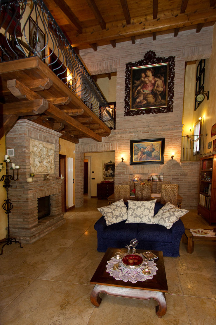 Interior Design Stefano Bergami Phòng khách phong cách mộc mạc