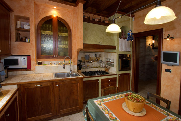 Interior Design Stefano Bergami Nhà bếp phong cách mộc mạc