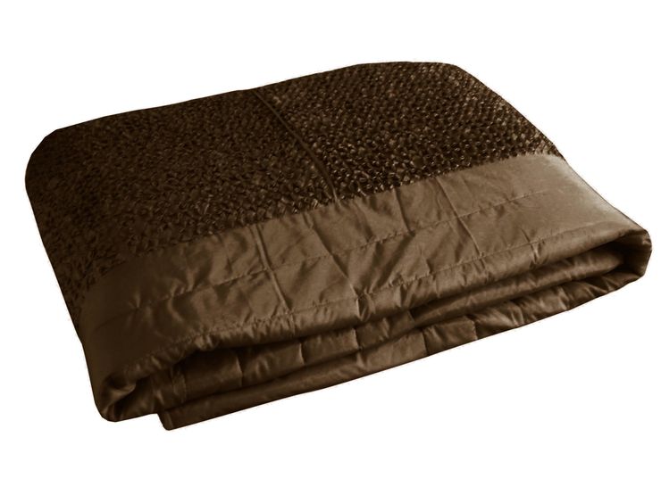 Hand Pleated Flower Throw in Chocolate, 100x205cm Nitin Goyal London BedroomTextiles