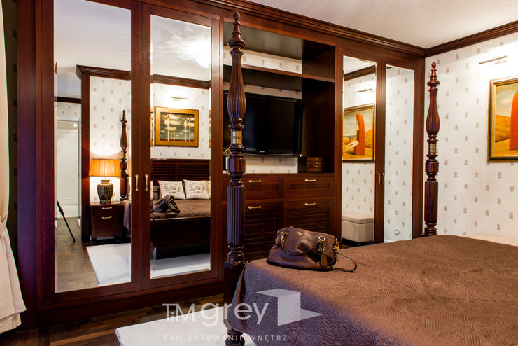 Classic Design – 230m2 TiM Grey Interior Design Klasyczna sypialnia