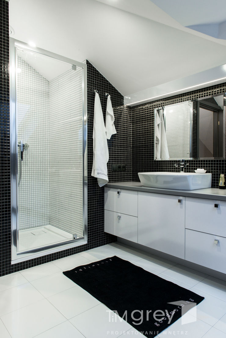 Classic Design – 230m2 TiM Grey Interior Design Nowoczesna łazienka
