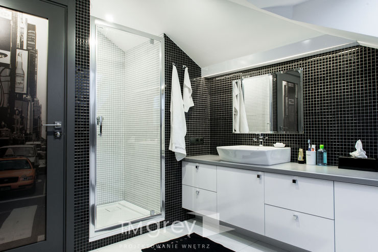 Classic Design – 230m2 TiM Grey Interior Design Nowoczesna łazienka