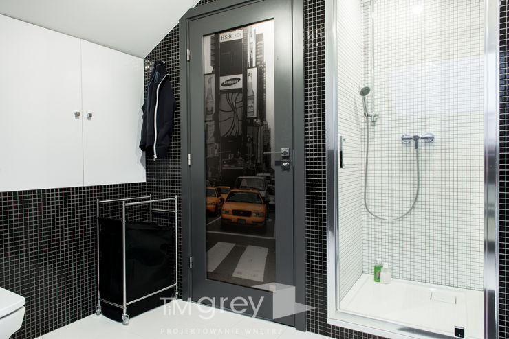 Classic Design – 230m2 TiM Grey Interior Design Nowoczesna łazienka