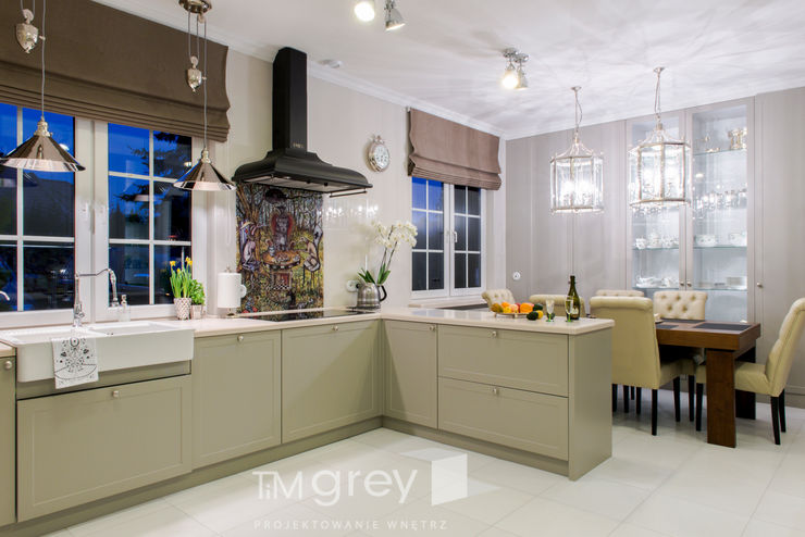 Classic Design – 230m2 TiM Grey Interior Design Klasyczna kuchnia