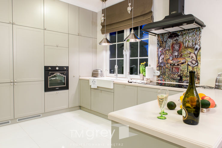 Classic Design – 230m2 TiM Grey Interior Design Klasyczna kuchnia