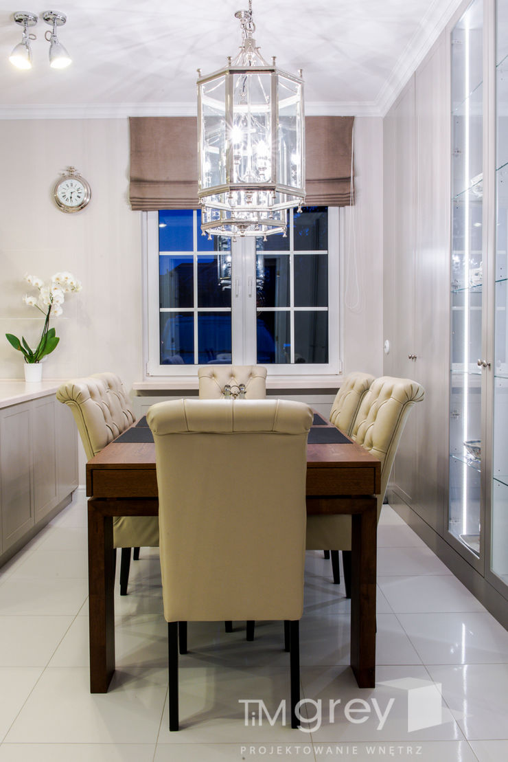 Classic Design – 230m2 TiM Grey Interior Design Klasyczna jadalnia