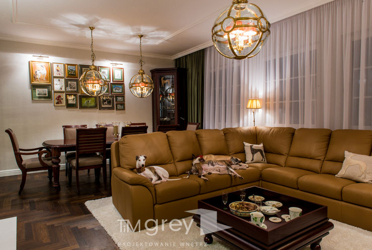 Classic Design – 230m2 TiM Grey Interior Design Klasyczny salon