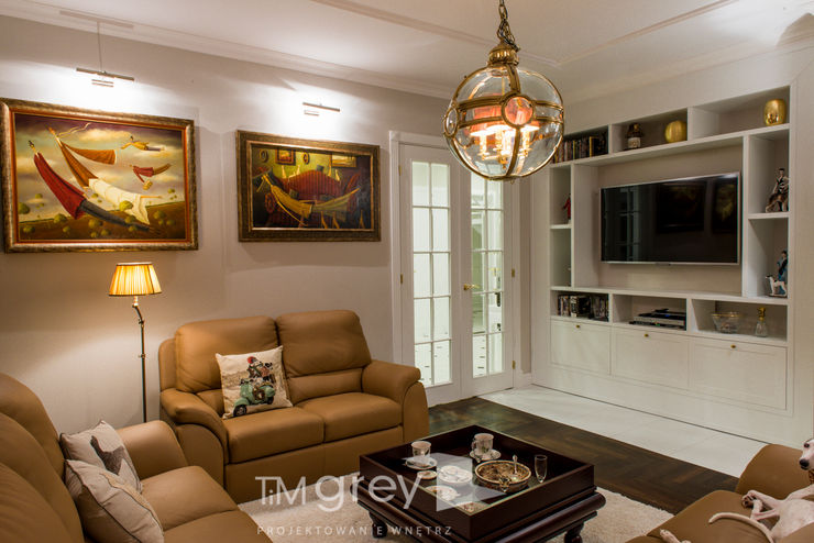 Classic Design – 230m2 TiM Grey Interior Design Klasyczny salon