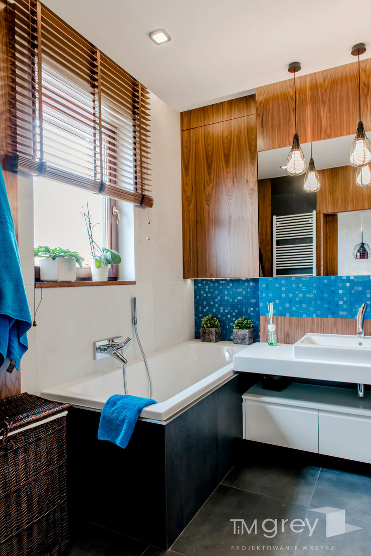 Modern Apartment – 100m2 TiM Grey Interior Design Nowoczesna łazienka