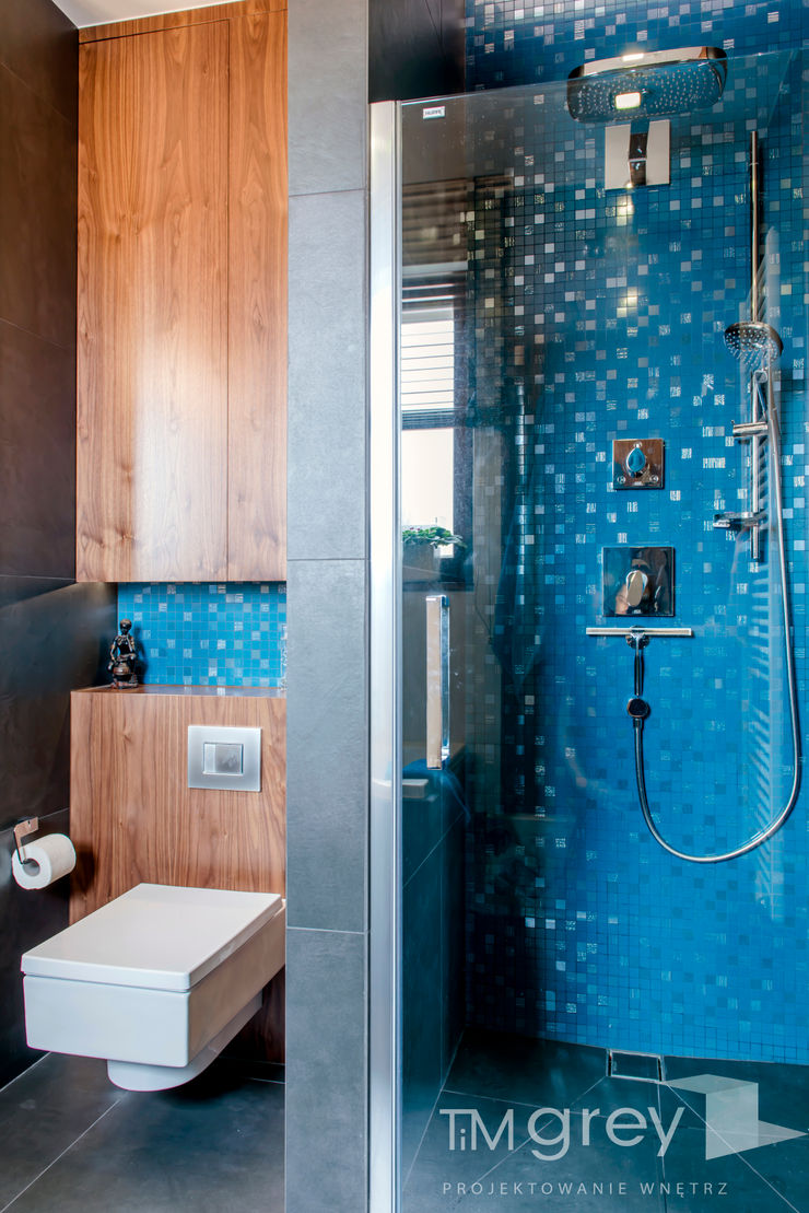 Modern Apartment – 100m2 TiM Grey Interior Design Nowoczesna łazienka