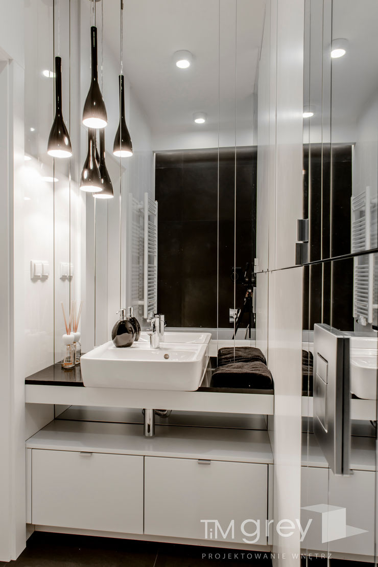 Modern Apartment – 100m2 TiM Grey Interior Design Nowoczesna łazienka