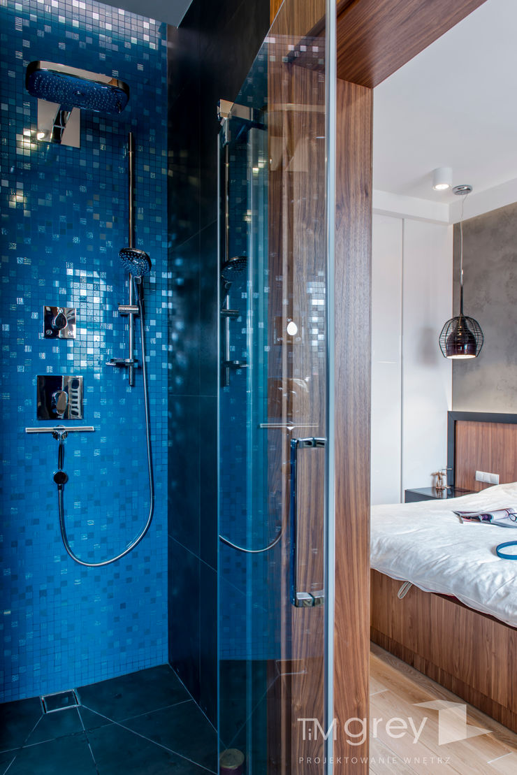 Modern Apartment – 100m2 TiM Grey Interior Design Nowoczesna łazienka