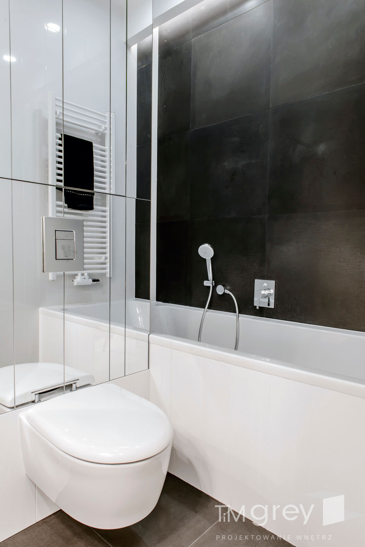 Modern Apartment – 100m2 TiM Grey Interior Design Nowoczesna łazienka