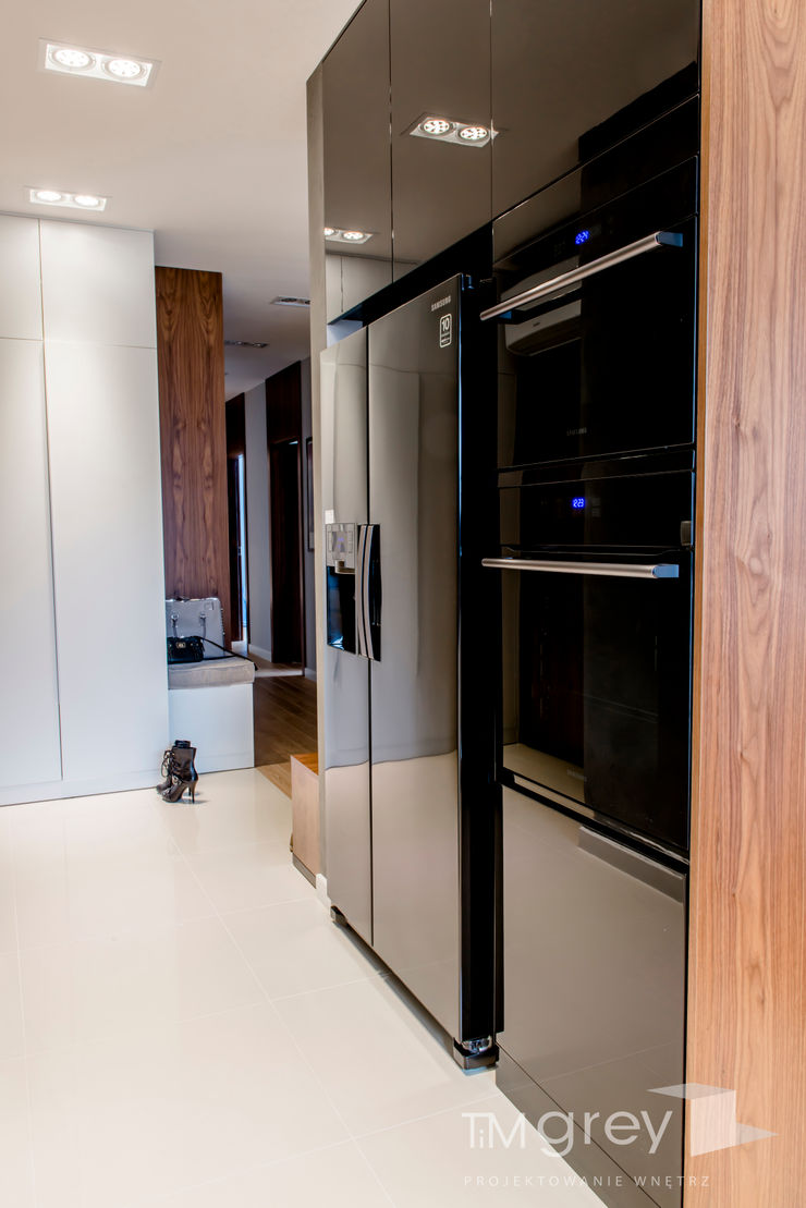 Modern Apartment – 100m2 TiM Grey Interior Design Nowoczesna kuchnia