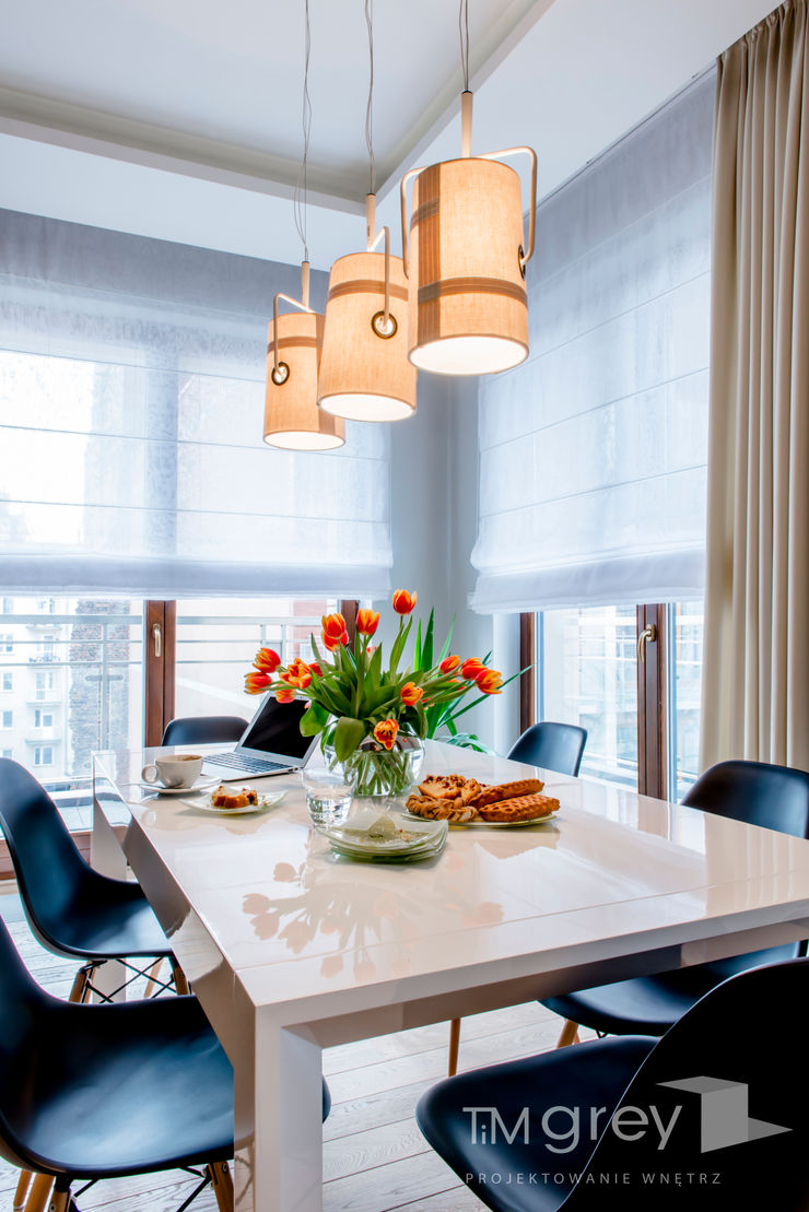 Modern Apartment – 100m2 TiM Grey Interior Design Nowoczesna jadalnia
