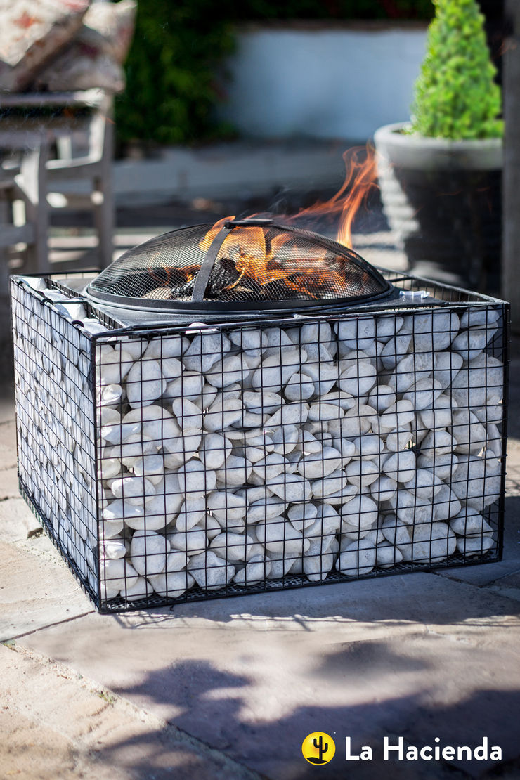 Square pebble mesh with grill La Hacienda Garden Fire pits & barbecues