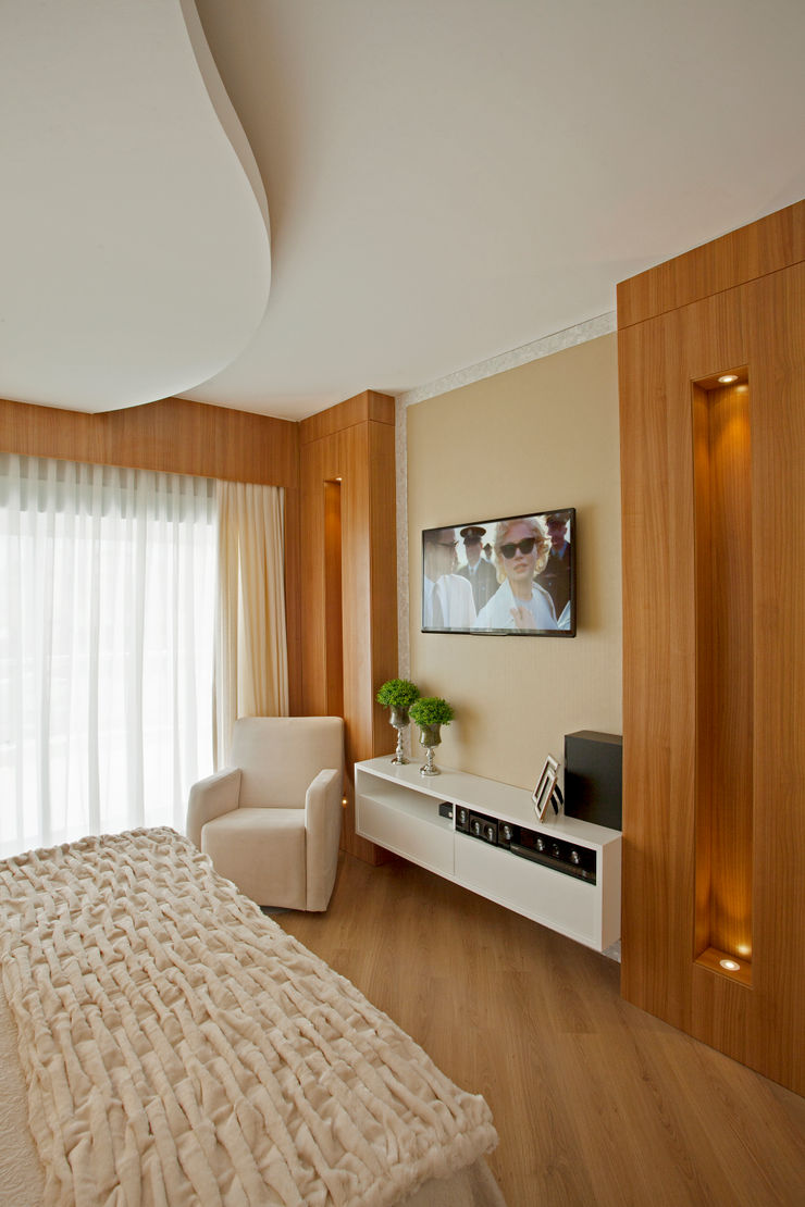 Designer de Interiores e Paisagista Iara Kílaris Nowoczesna sypialnia