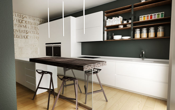 Una abitazione anni '70 riportata a nuovo splendore HP Interior srl Cucina moderna