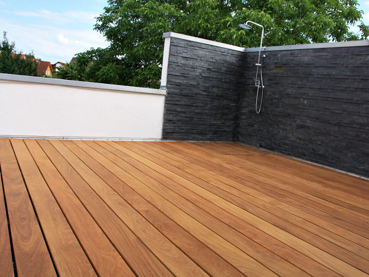 Cumaru Terrassendielen Kahrs GmbH Tropischer Balkon, Veranda & Terrasse