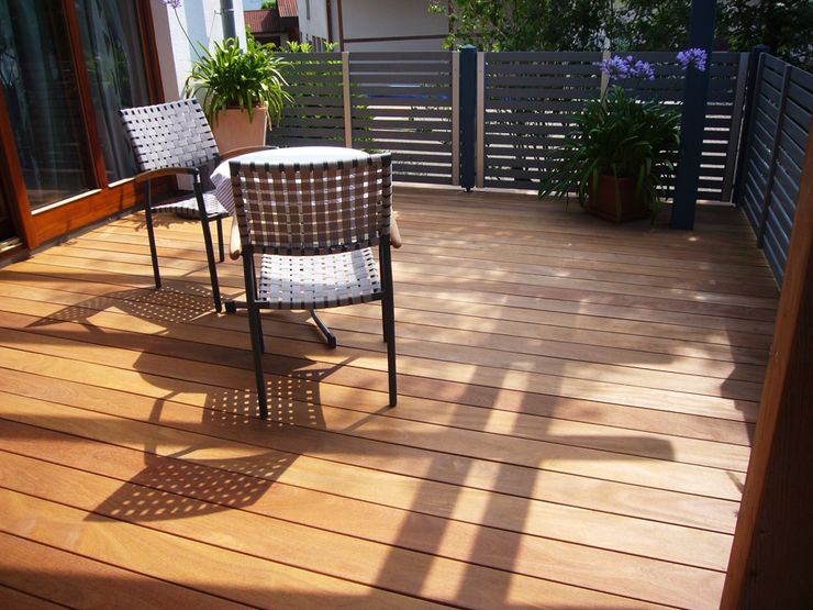 Cumaru Terrassendielen Kahrs GmbH Tropischer Balkon, Veranda & Terrasse
