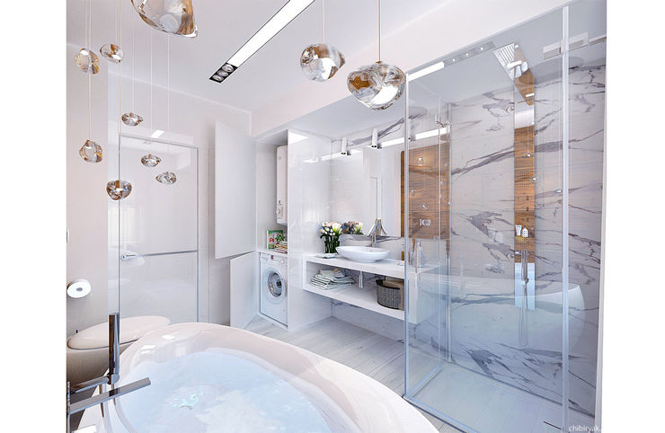 1+1 studio Minimalist bathroom