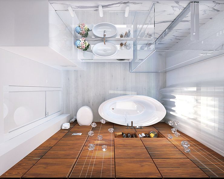 1+1 studio Minimalist bathroom