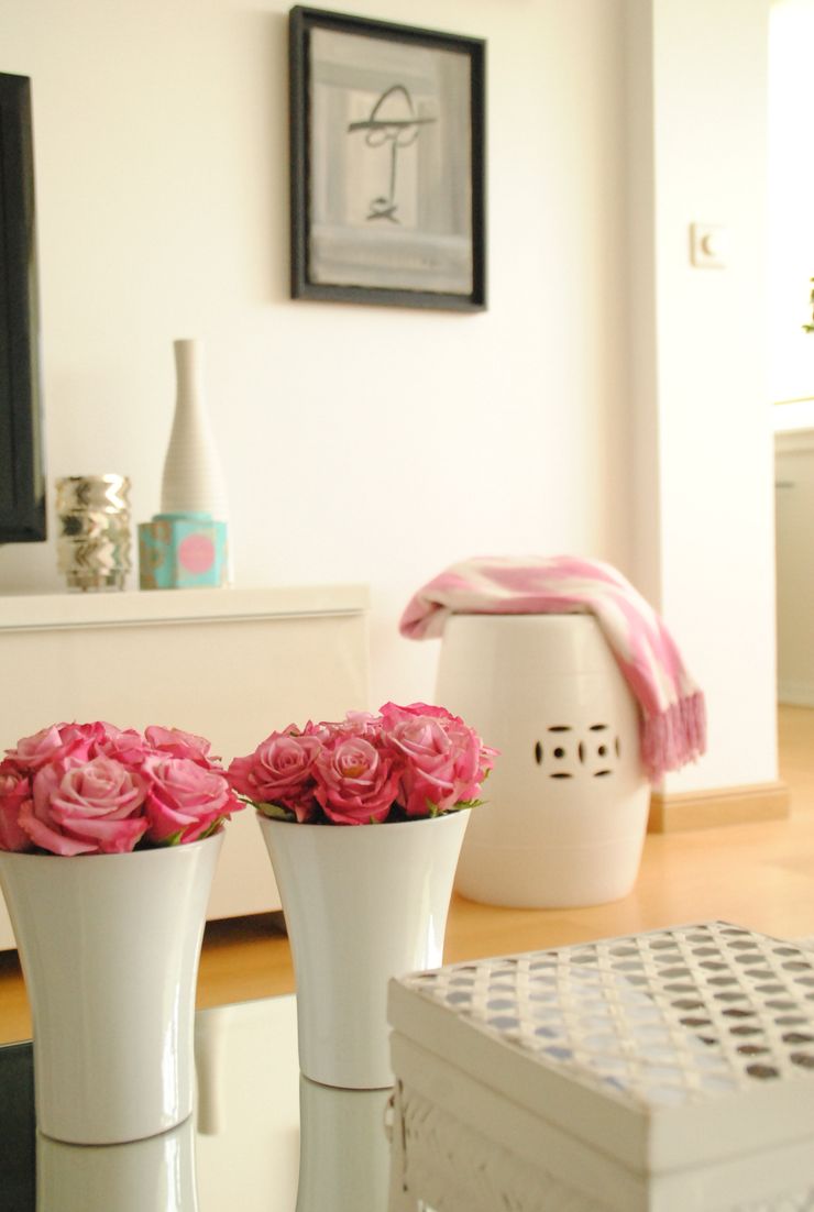 Pedaço de sol! – Decoração de sala de estar e jantar White Glam Salas de estar modernas