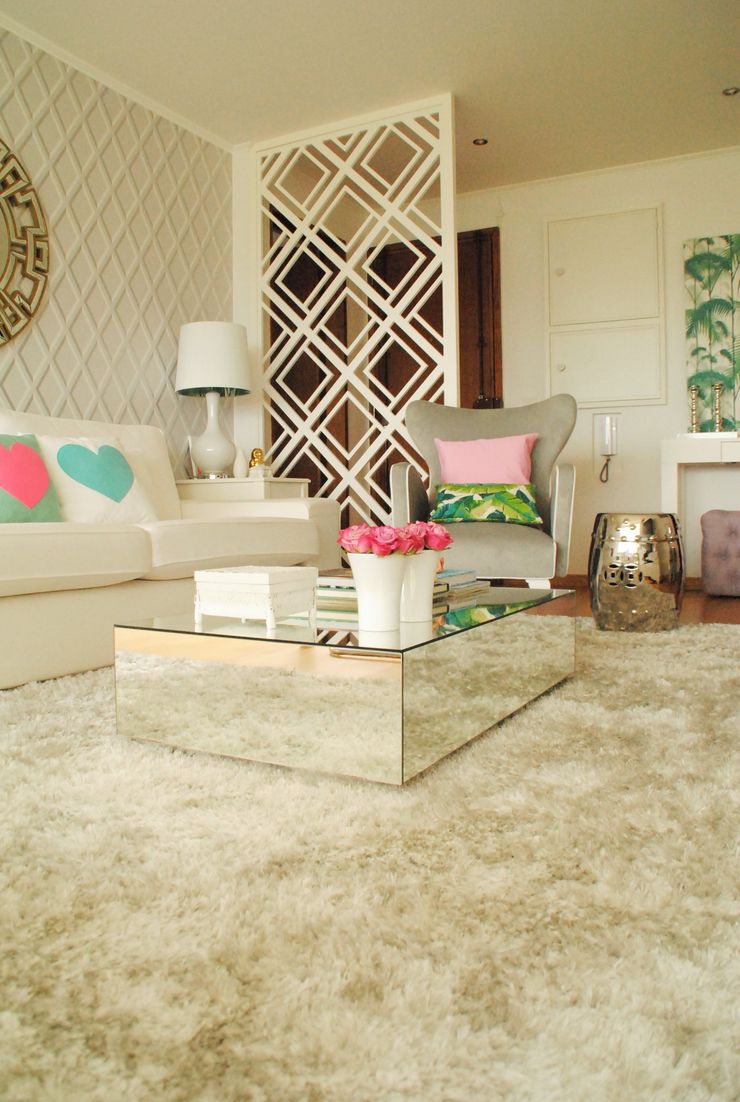 Pedaço de sol! - Decoração de sala de estar e jantar White Glam Salas de estar modernas