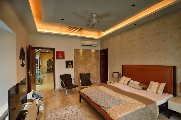 GAJENDRA YADAV'S RESIDENCE Spaces Architects@ka Modern style bedroom
