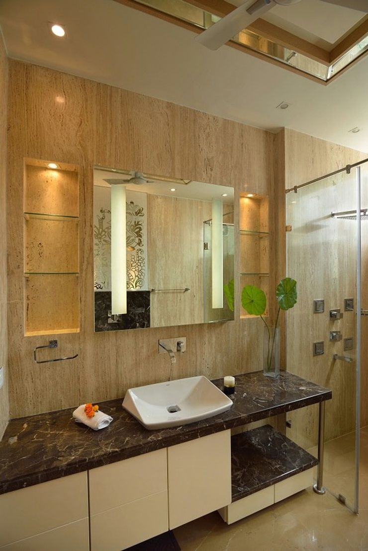 GAJENDRA YADAV'S RESIDENCE Spaces Architects@ka Modern bathroom