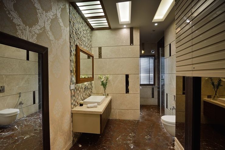 GAJENDRA YADAV'S RESIDENCE Spaces Architects@ka Modern bathroom