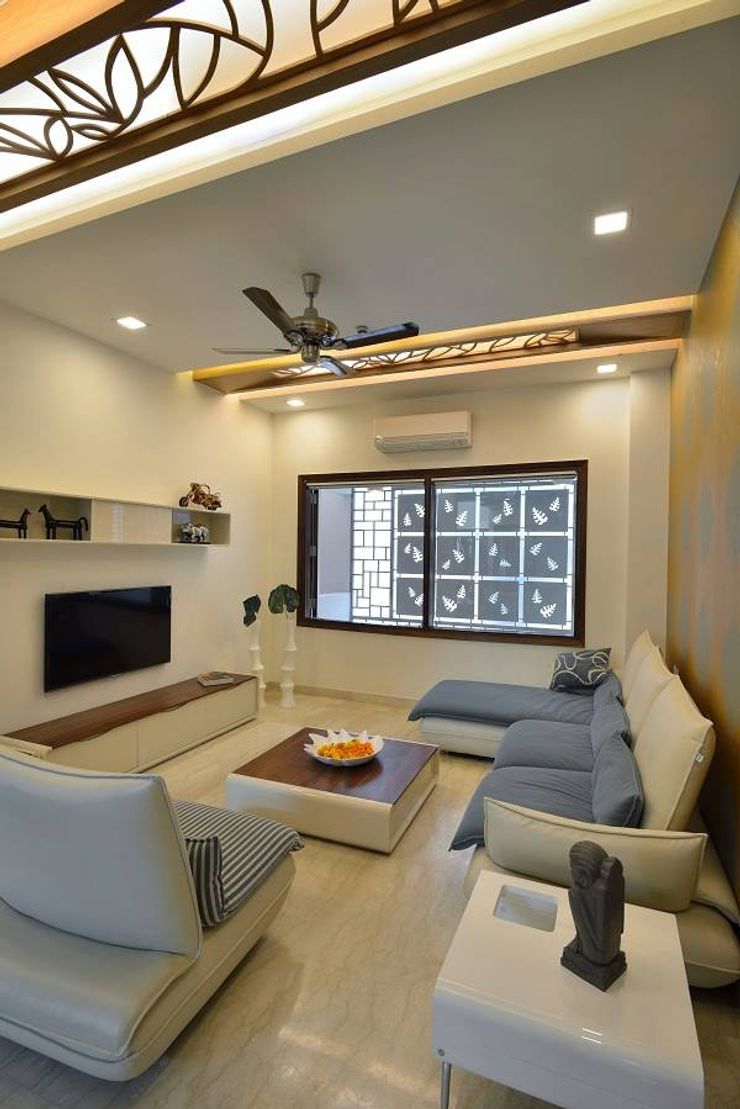 GAJENDRA YADAV'S RESIDENCE Spaces Architects@ka Modern living room