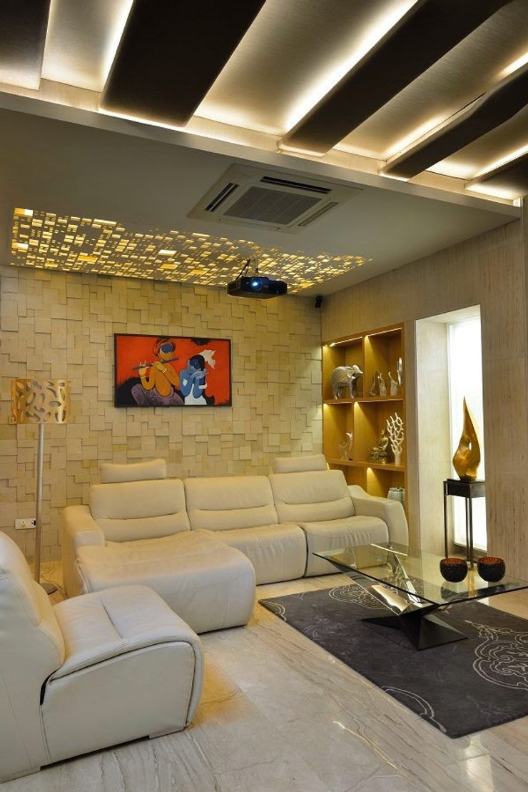 GAJENDRA YADAV'S RESIDENCE Spaces Architects@ka Modern living room
