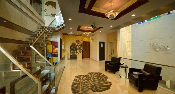 GAJENDRA YADAV'S RESIDENCE Spaces Architects@ka Modern living room