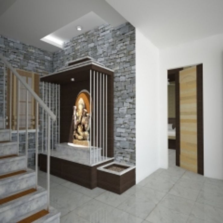 GAJENDRA YADAV'S RESIDENCE Spaces Architects@ka Modern balcony, veranda & terrace